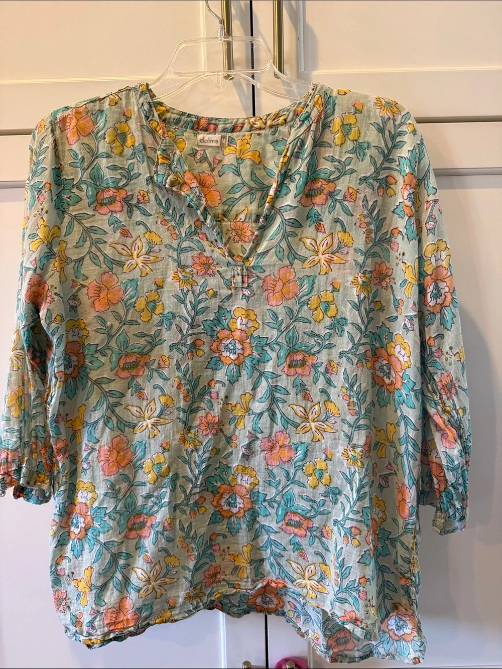 Dolma Floral Tunic Top in Floral Multi color Cotton. Medium - Picture 1 of 5